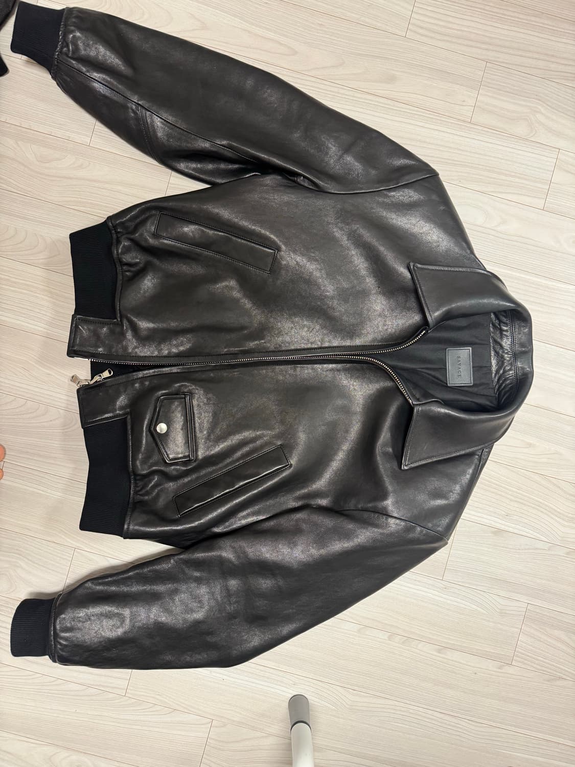 세비지 레더 봄버자켓 L 상품이미지5