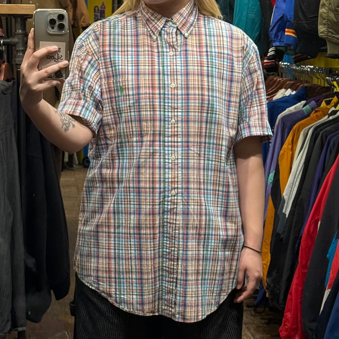 [HI] 폴로 랄프로렌 반팔 셔츠 체크 레인보우 상품이미지2