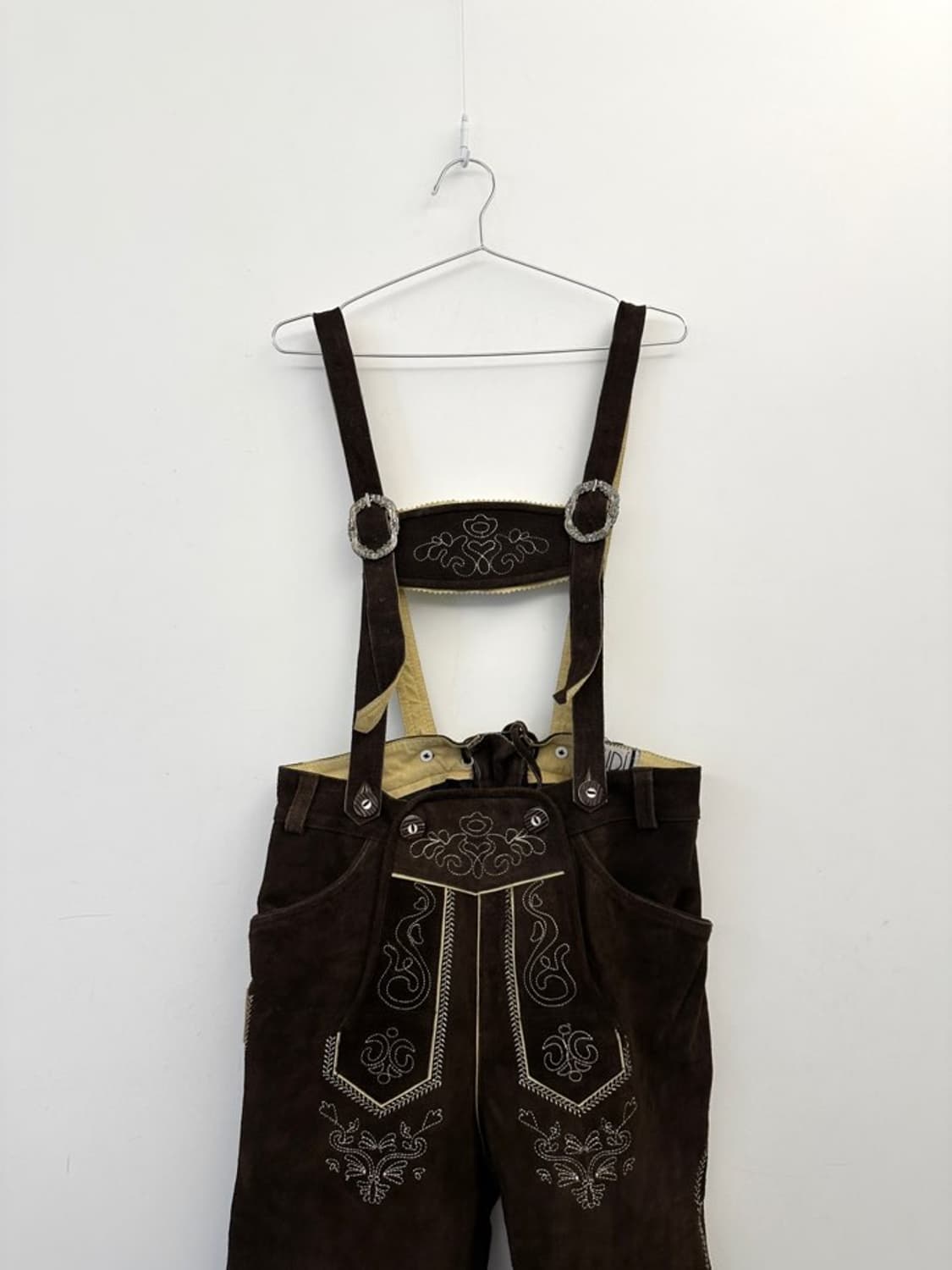 Ornament suede suspenders / deep brown 상품이미지3