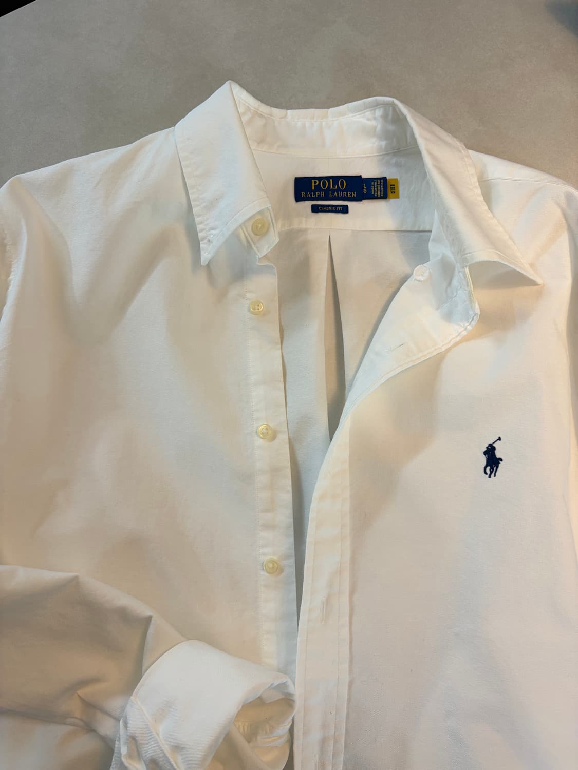 폴로 가먼트다이 옥스포드셔츠 클래식 화이트 L 상품이미지3