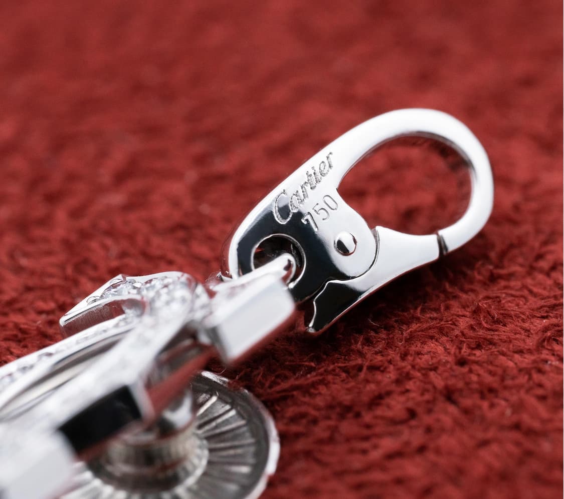 까르띠에 2C 파베 천연 다이아몬드 18K 화이트골드 목걸이 펜던트 상품이미지5