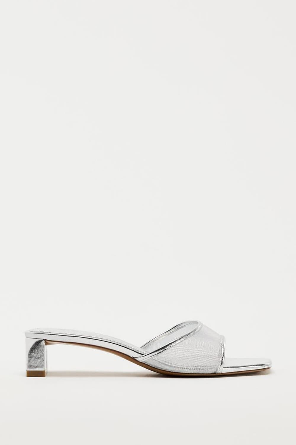 자라 METALLIC MESH HEELED MULES 뮬 상품이미지4