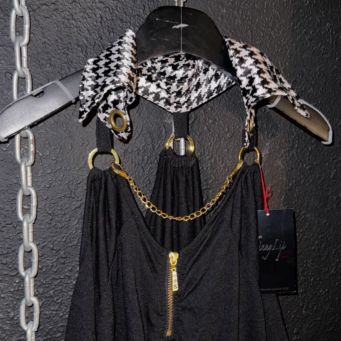 Skinny Lip 데드스탁 오프숄더 오링 체인 카라 원피스 상품이미지2