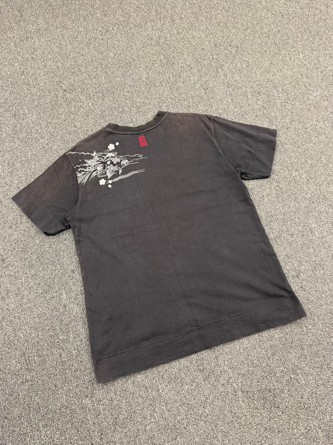 M) 카라쿠리 제네레이션 빈티지 금붕어 자수 반팔 티셔츠 상품이미지4