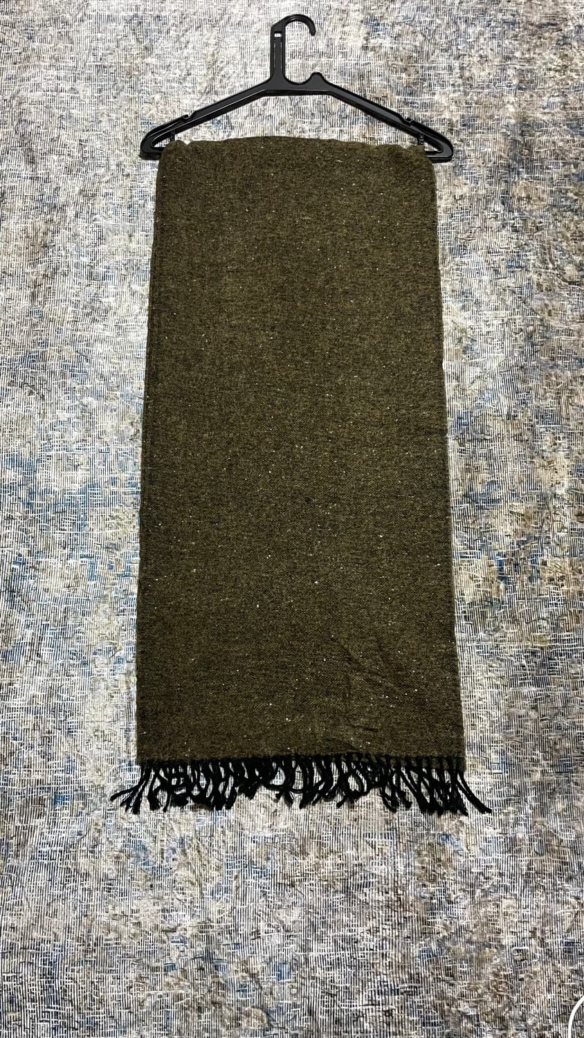 JPN 울100% 딥카키 빈티지 머플러 상품이미지1