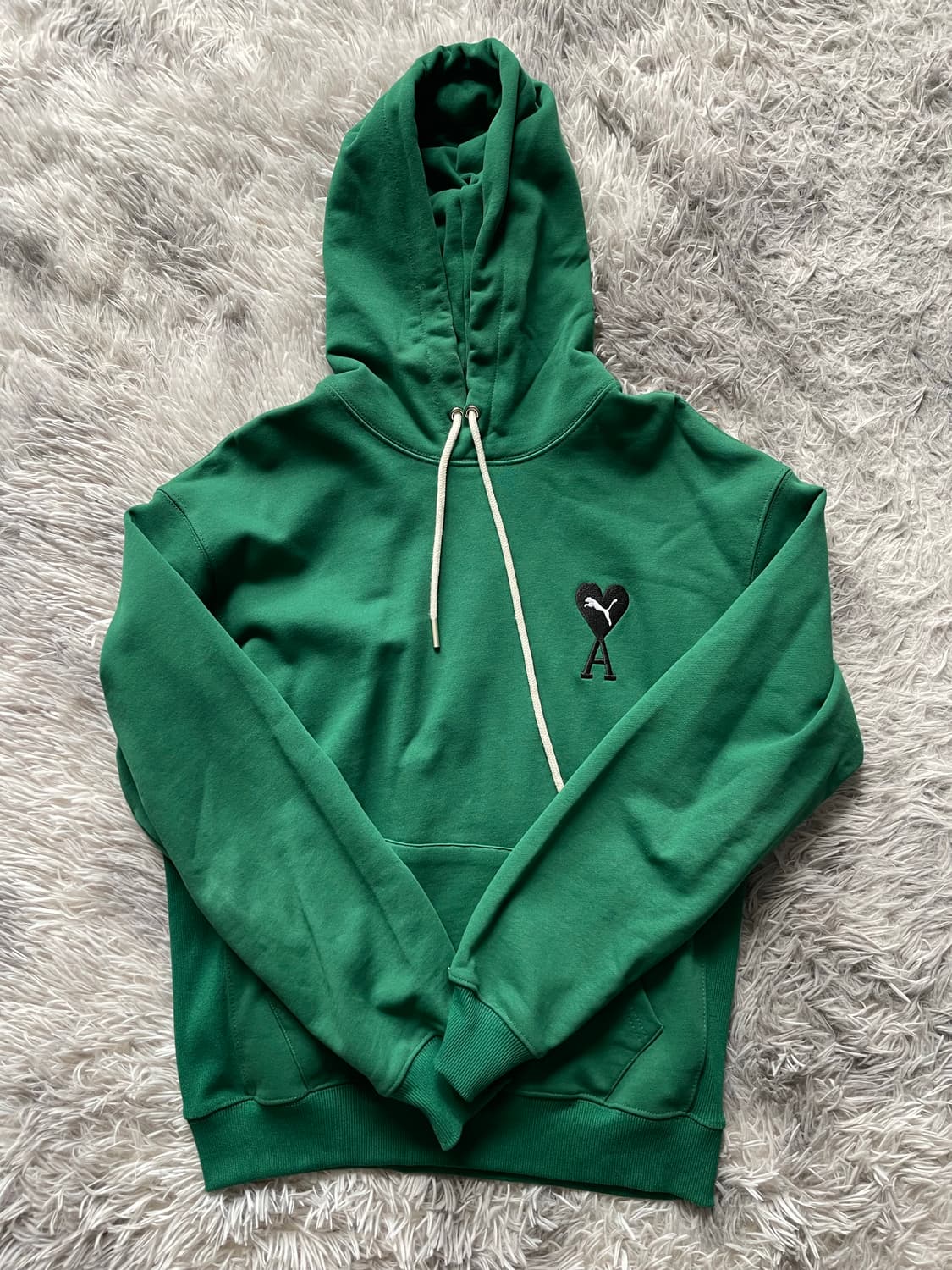 PUMA X AMI 아미 퓨마 그린 하트 로고 후드티 상품이미지1