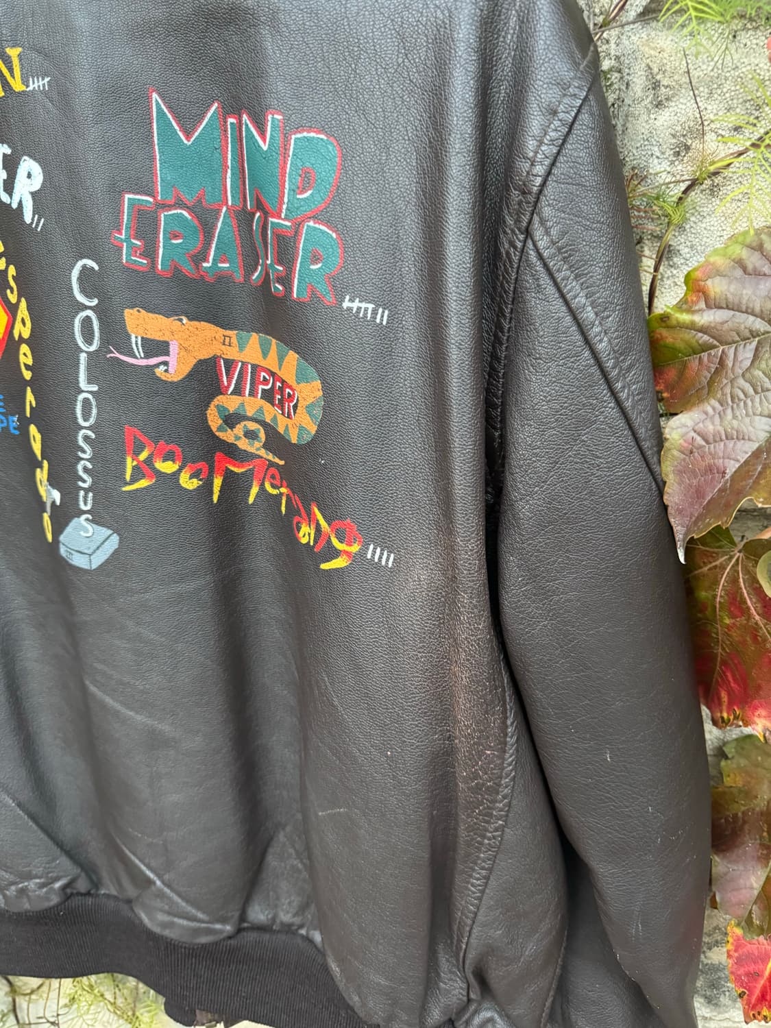 미군 a-2 시니어코드 양가죽 핸드프린팅 레더 가죽 자켓 상품이미지5