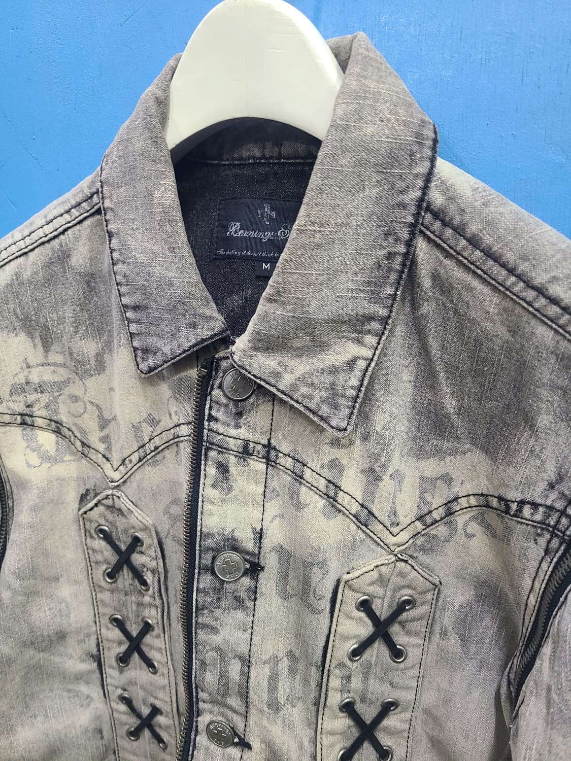 희귀템 일본 그런지펑크 버닝쇼 데님자켓 상품이미지2