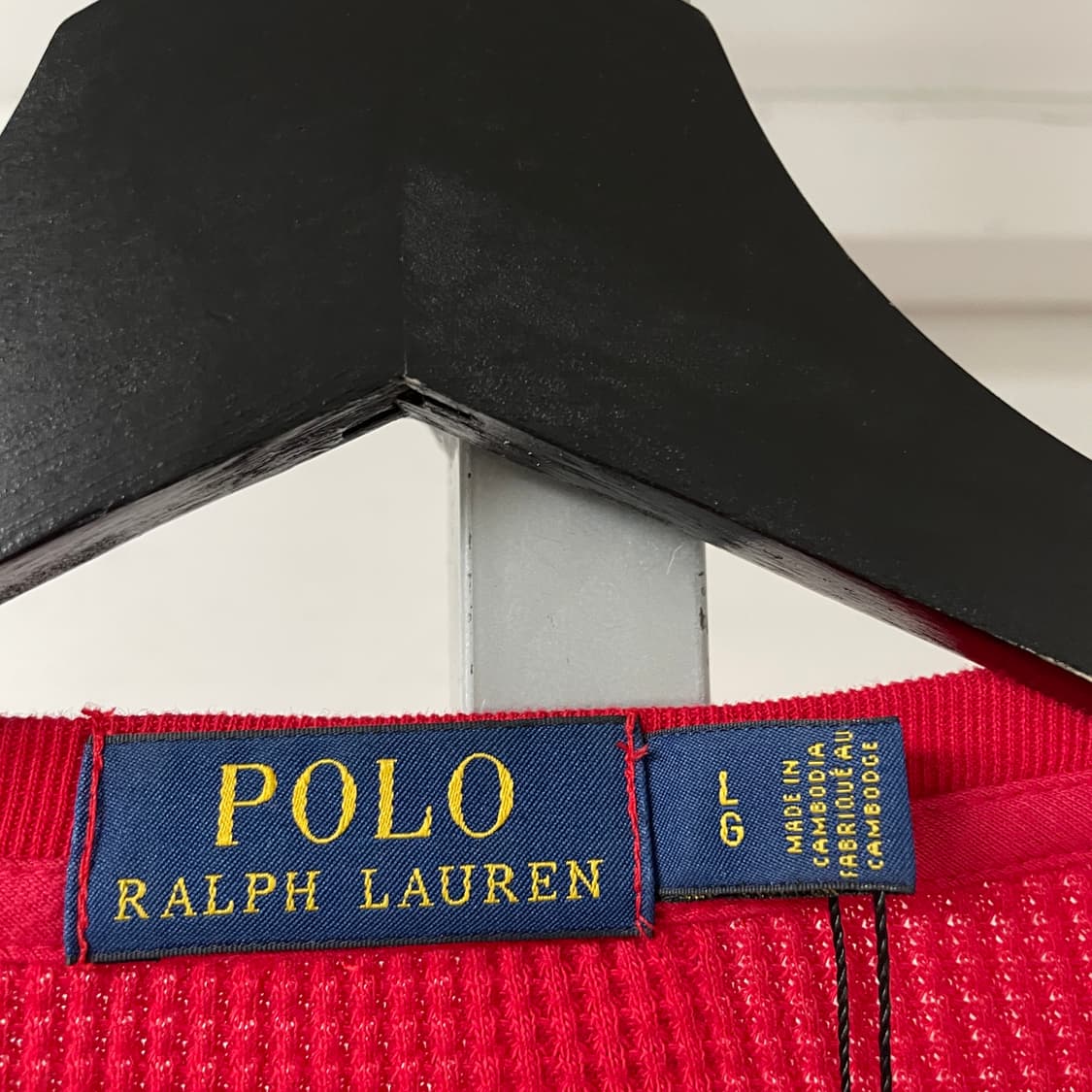 폴로 랄프로렌 와플 긴팔 티셔츠 레드 L 상품이미지5