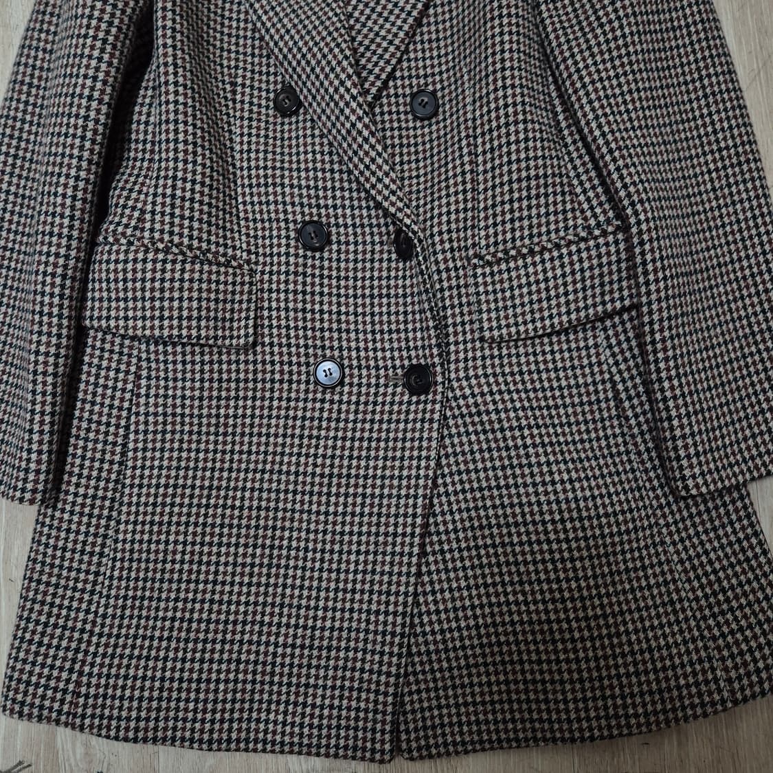 지컷 여성 모직 체크 더블 코트 (55) 상품이미지3