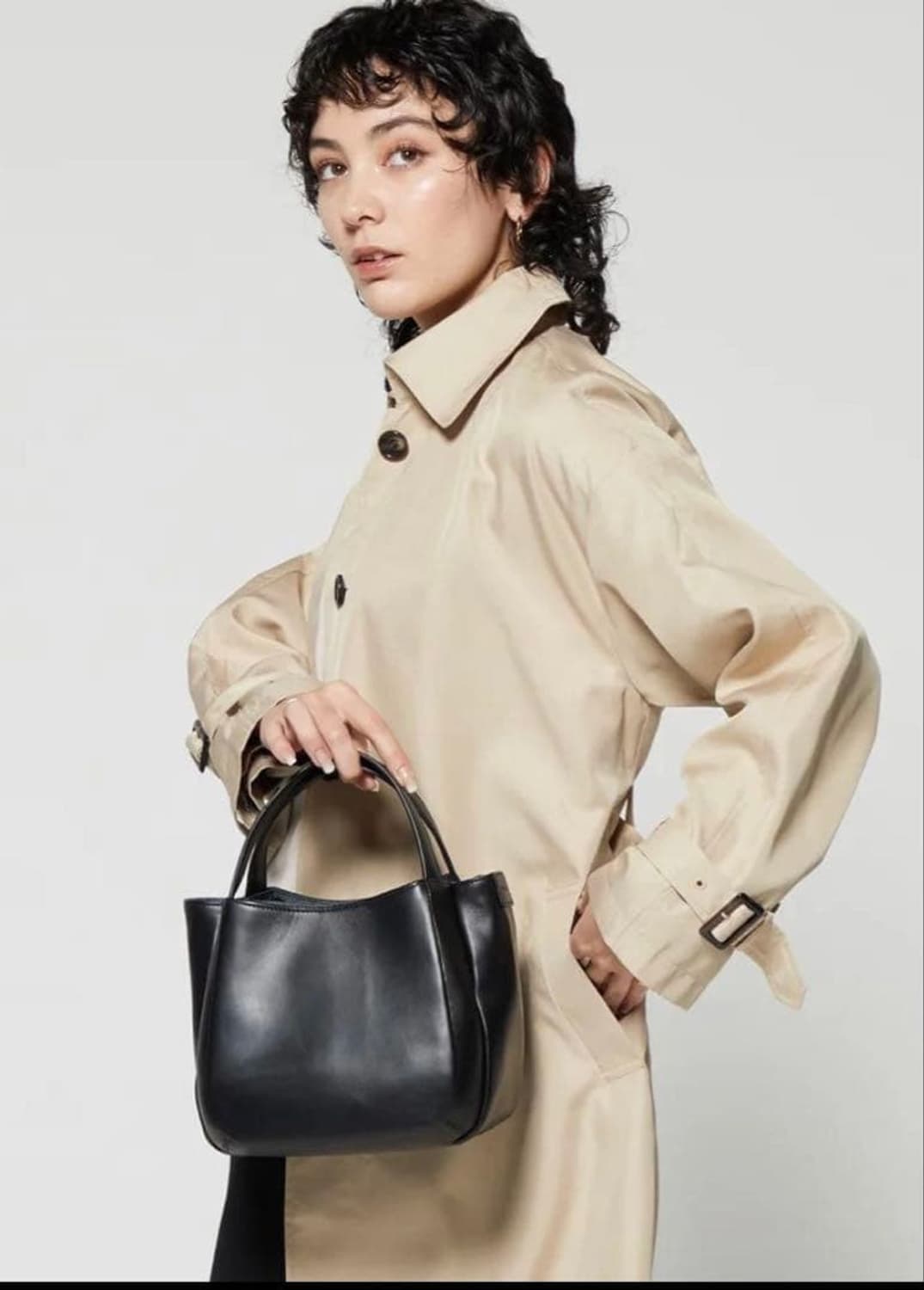 요지 야마모토 YSACCS 블랙 레더 미니 토트백 상품이미지1