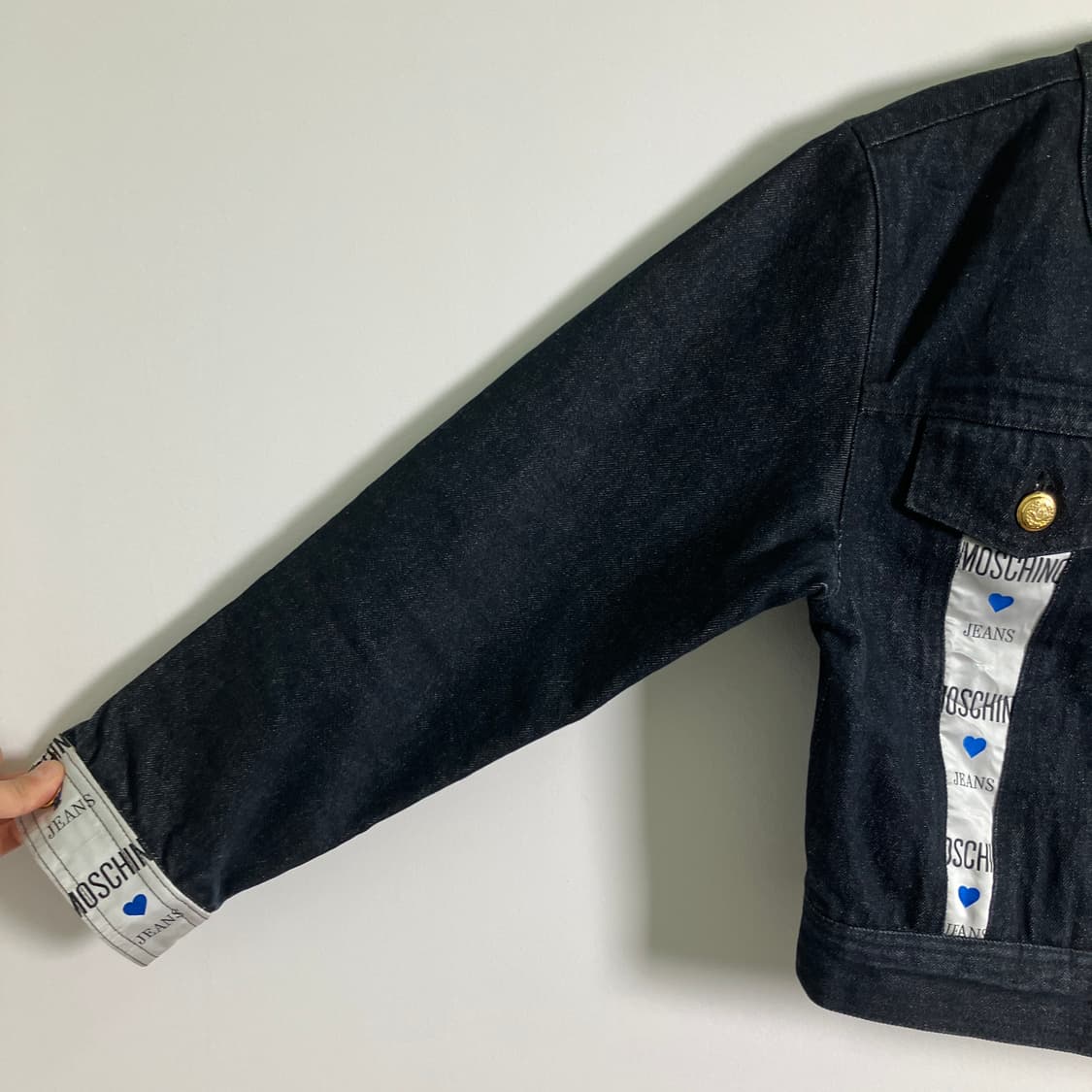 MOSCHINO 모스키노 블랙 데님 크롭 자켓  상품이미지6