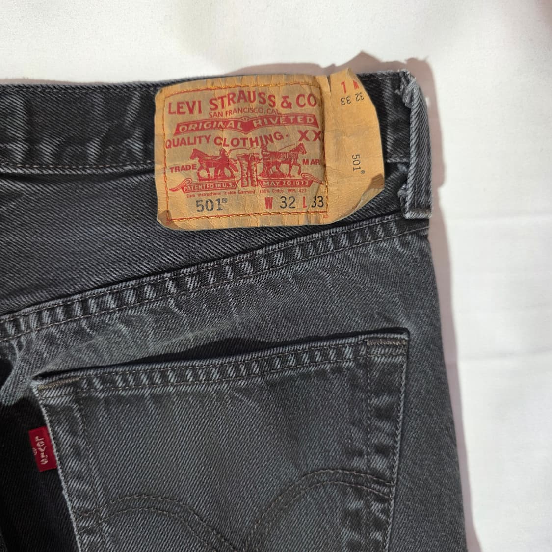 [W32L33]00S 리바이스 08501 블랙 데님팬츠 상품이미지7