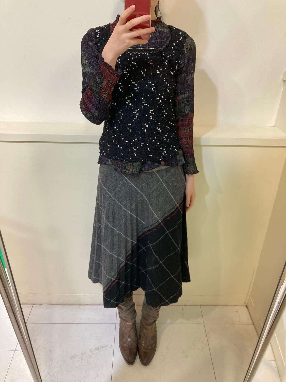 스팽글 스퀘어넥 슬리브리스 상품이미지8