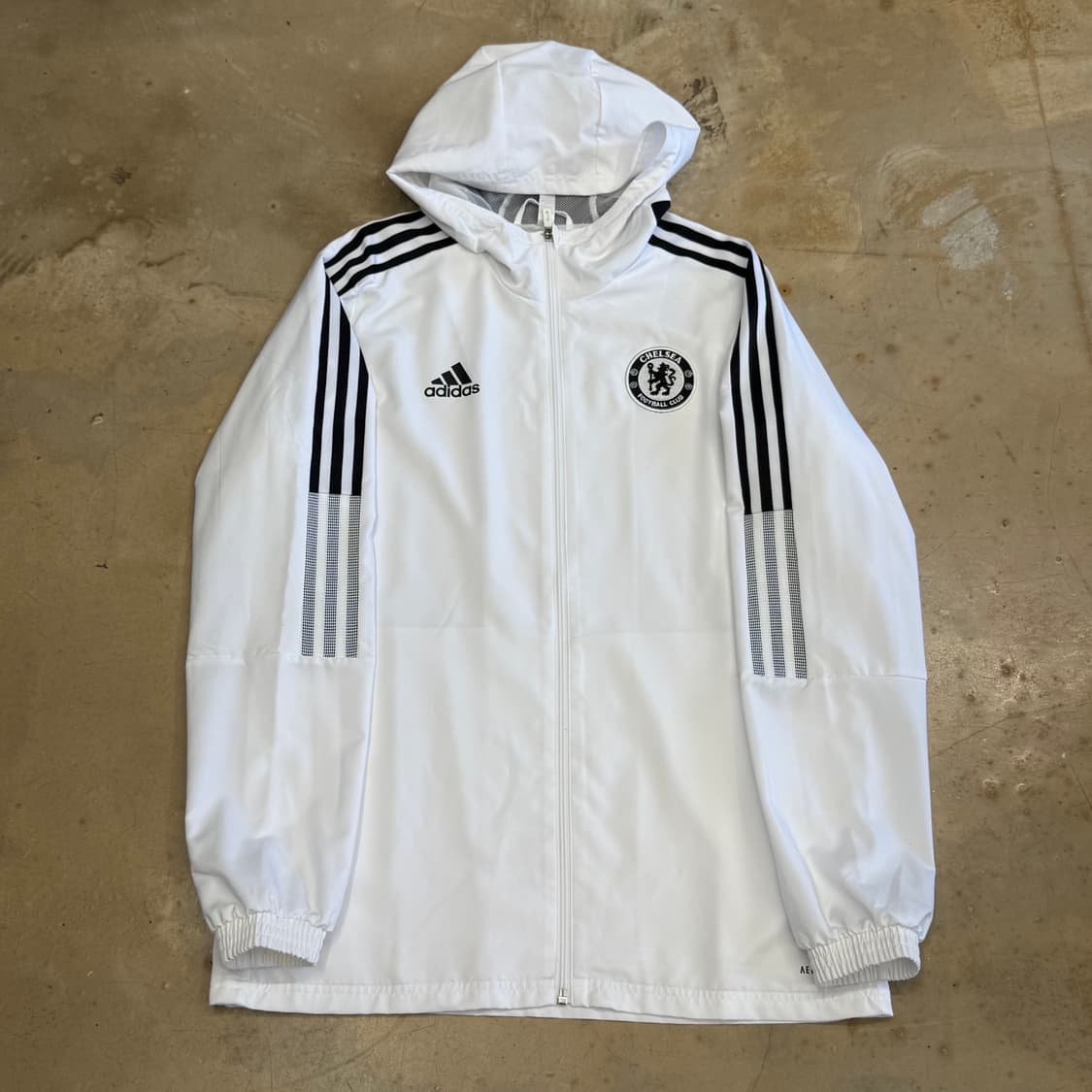 XL 아디다스 첼시 FC 화이트 바람막이 상품이미지2