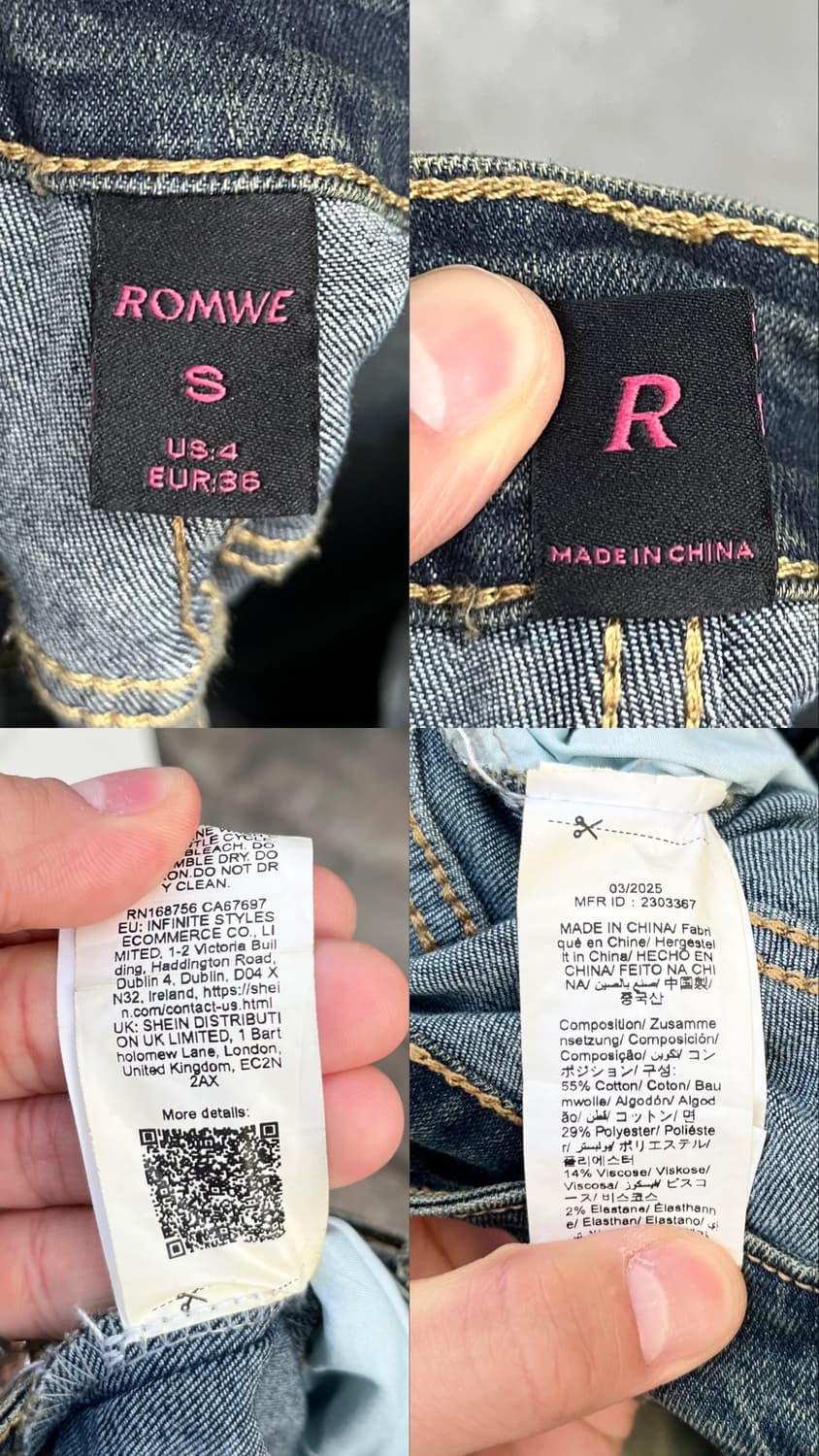 Romwe ✝️ stud washed flare jean 상품이미지7