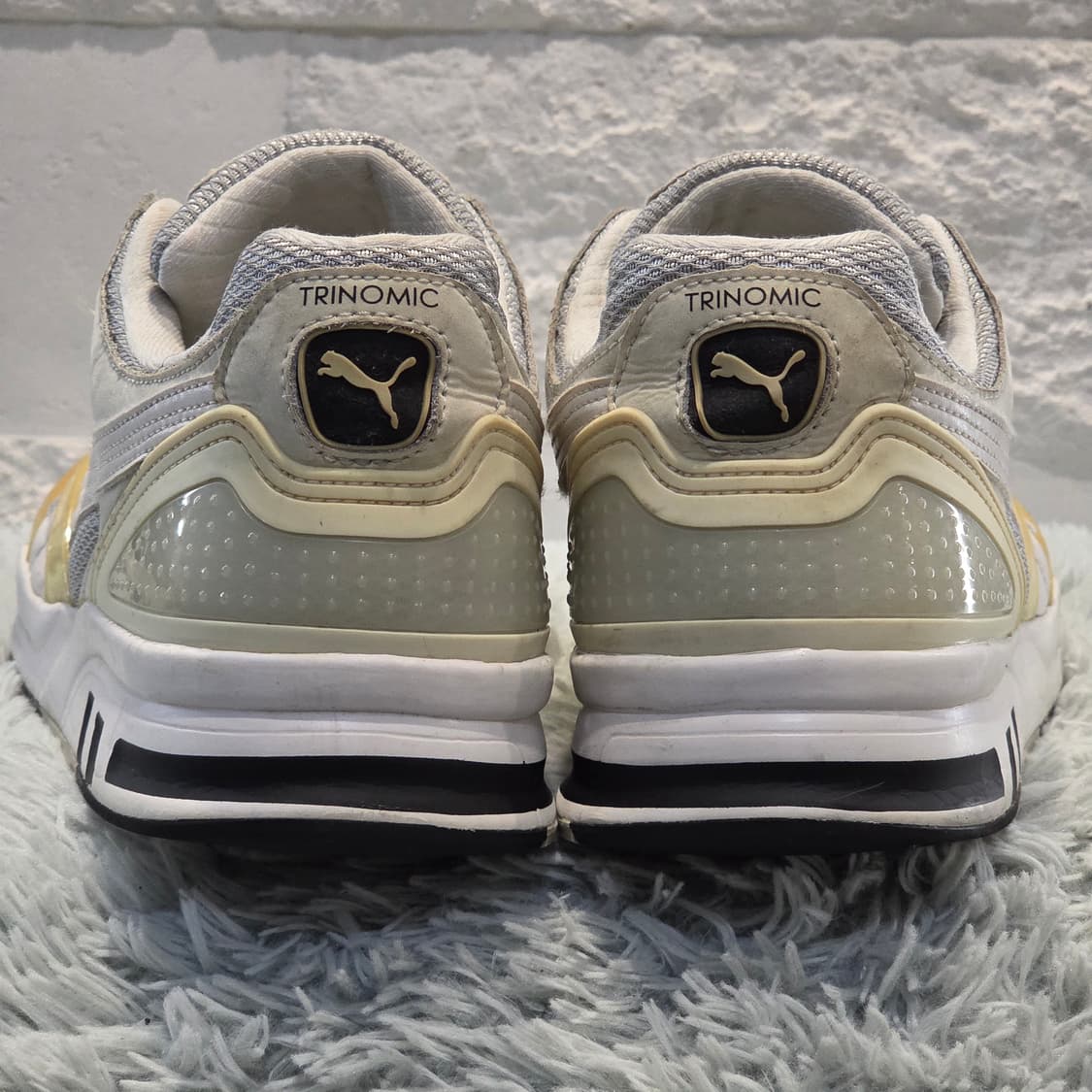 7w-11:푸마 트리노믹 러닝 스니커즈 화이트 옐로우 280mm 상품이미지3