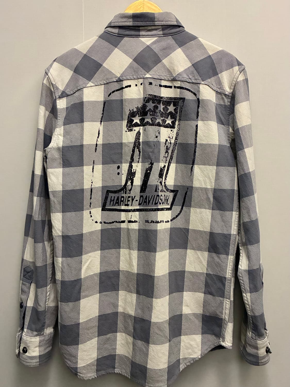 (S/100)할리데이비슨 백로고 코튼 체크 플란넬셔츠 할리셔츠 상품이미지6