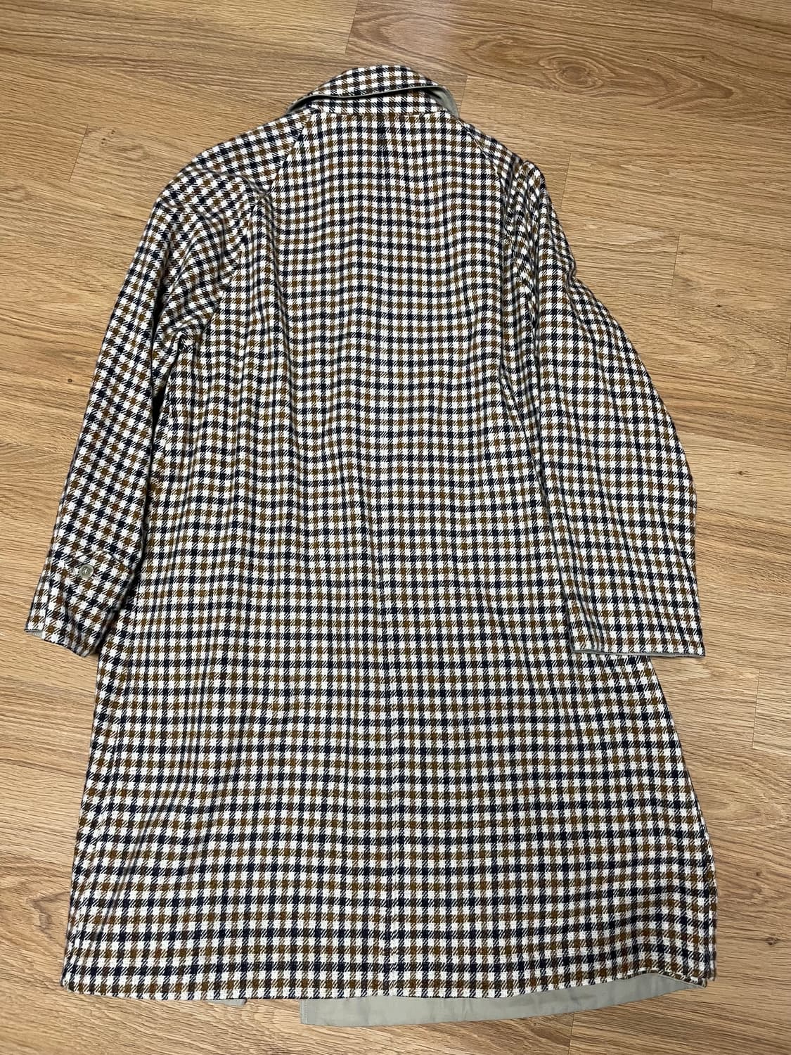 아나토미카 리버서블 발마칸 코트 싱글 래글런 건클럽 체크 울 트위드 상품이미지4