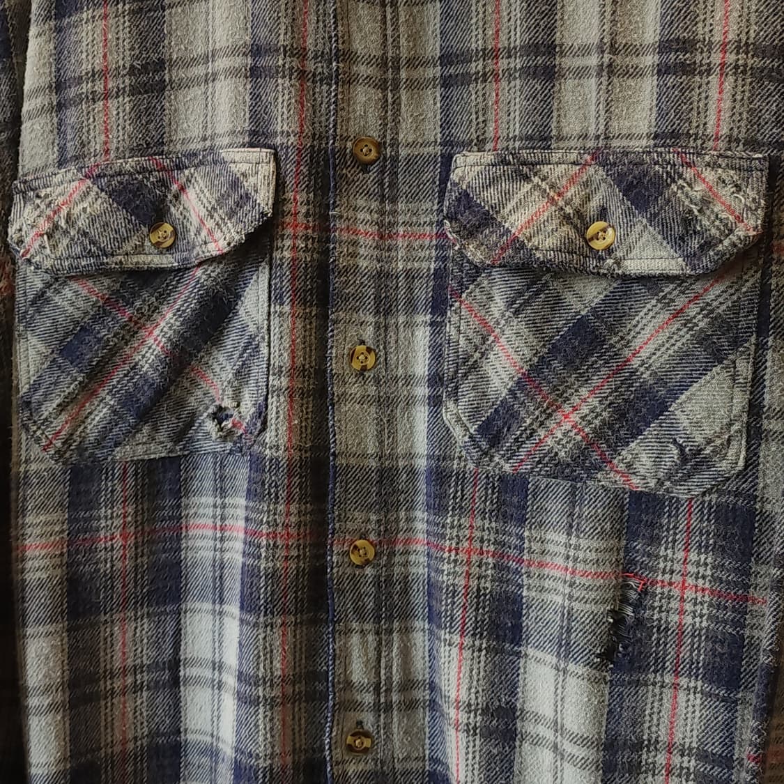 90s 아메리칸 빈티지 체크셔츠 헤비 플란넬 워크셔츠 빅체크 상품이미지6