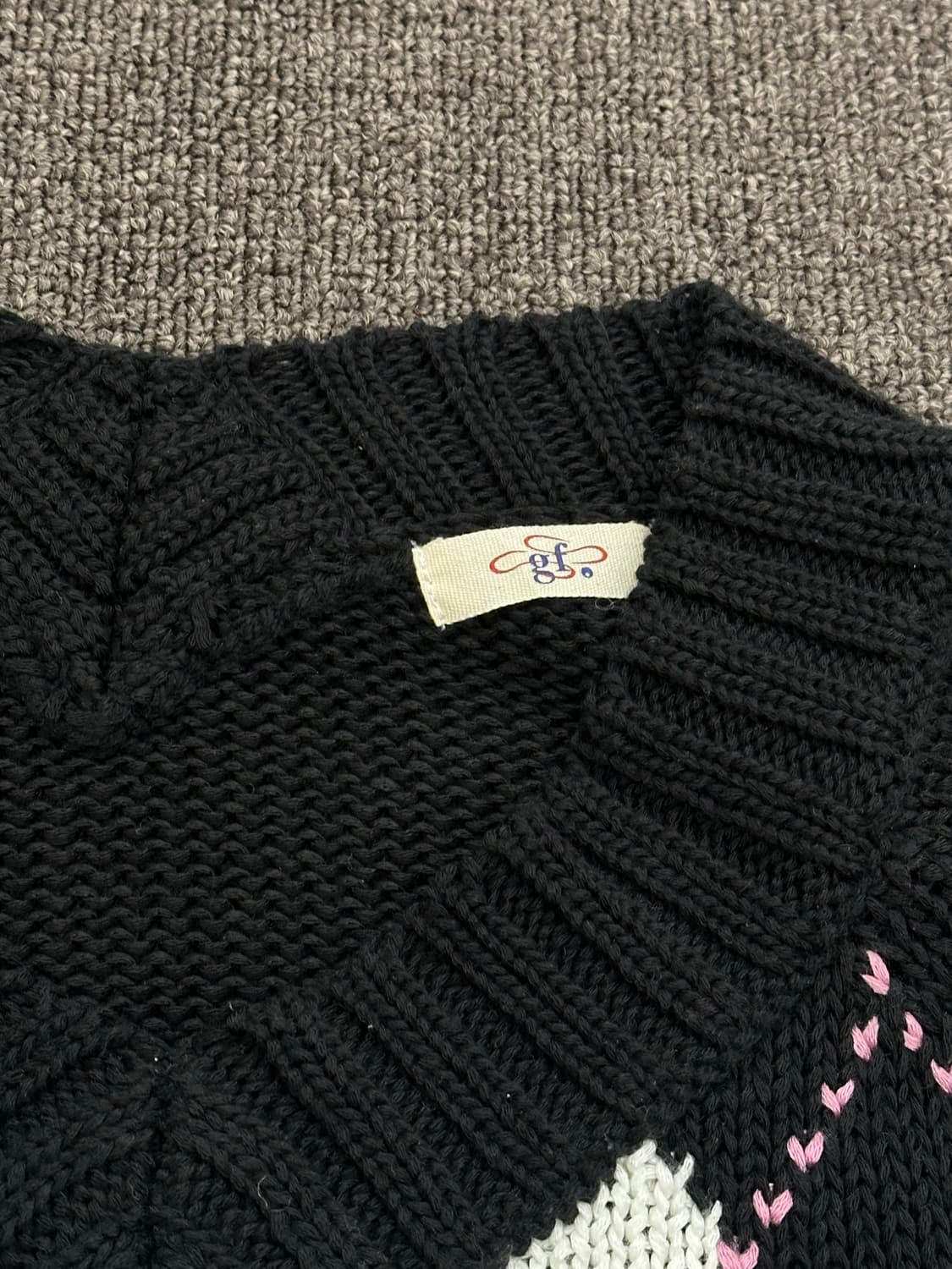 M)Japanese vintage 여성 브이넥 아가일 니트 상품이미지3