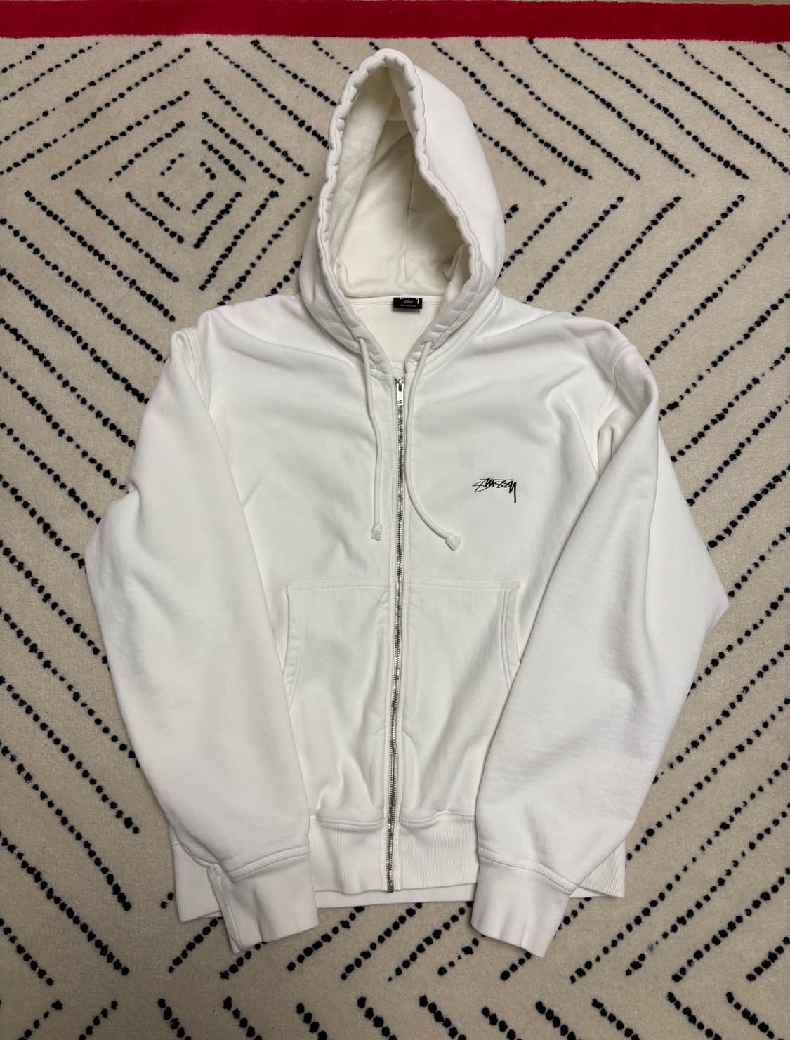 Stussy 후드 집업 화이트 L 상품이미지1