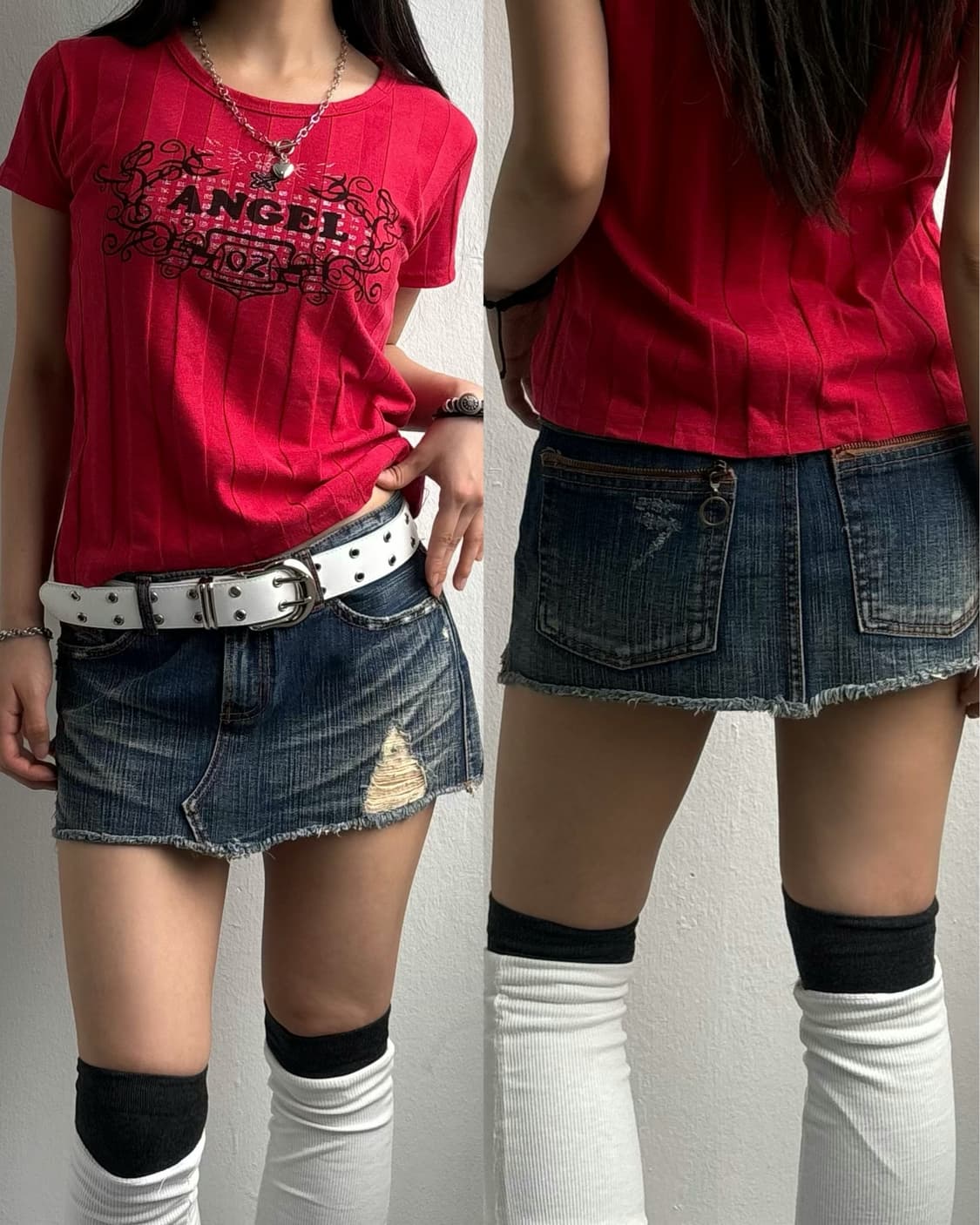 Vintage Washed Denim Skirt 상품이미지4