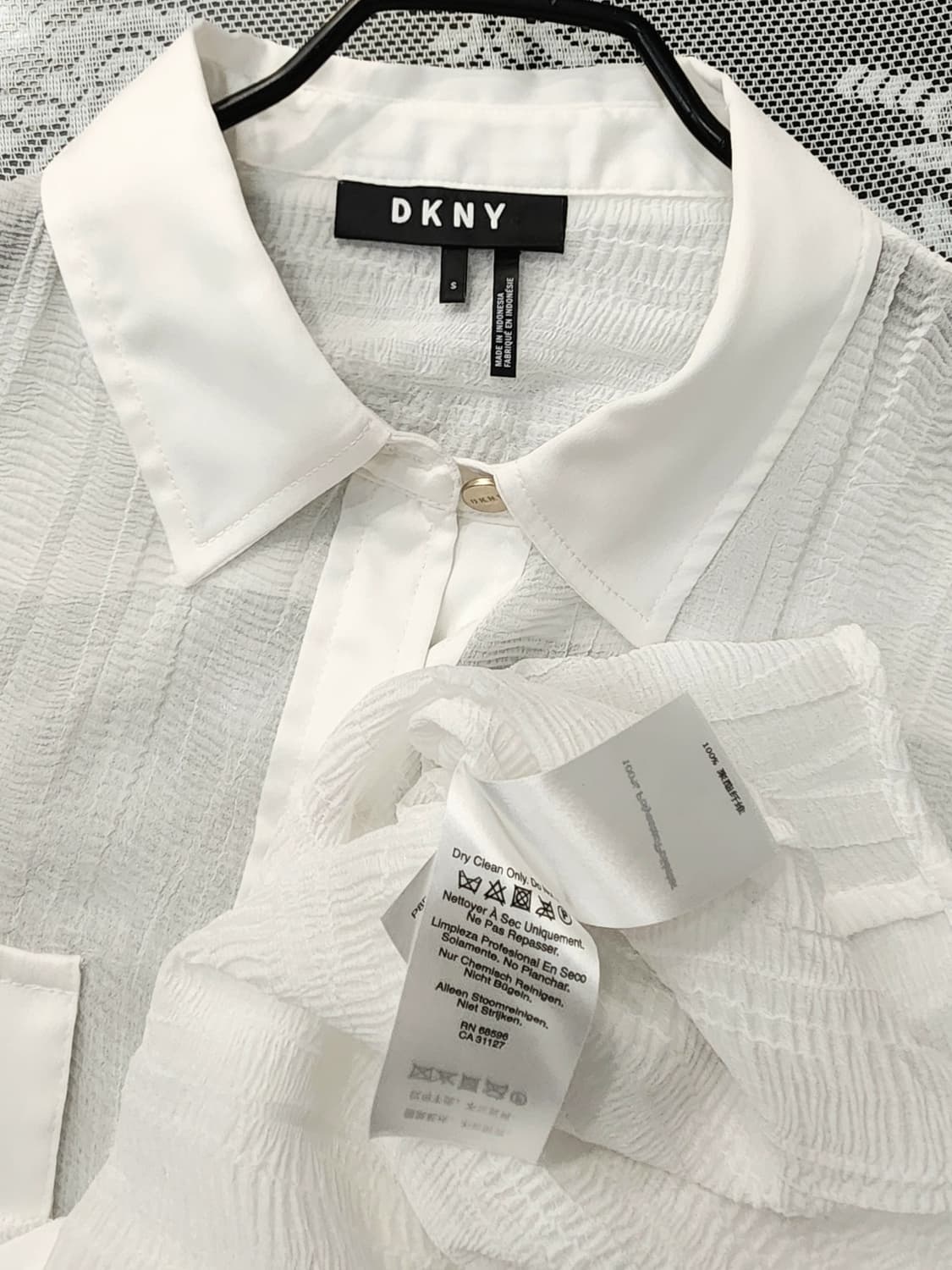 (새상품)DKNY 화이트 시스루 셔츠S 상품이미지6