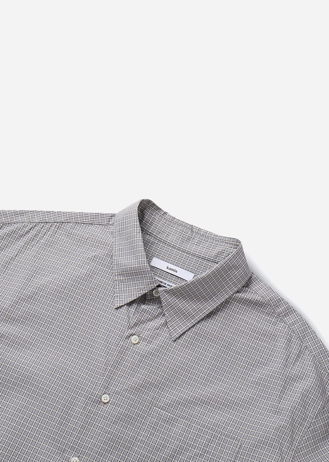 카미아 재패니즈 스몰 그레이 체크셔츠 M사이즈 상품이미지3