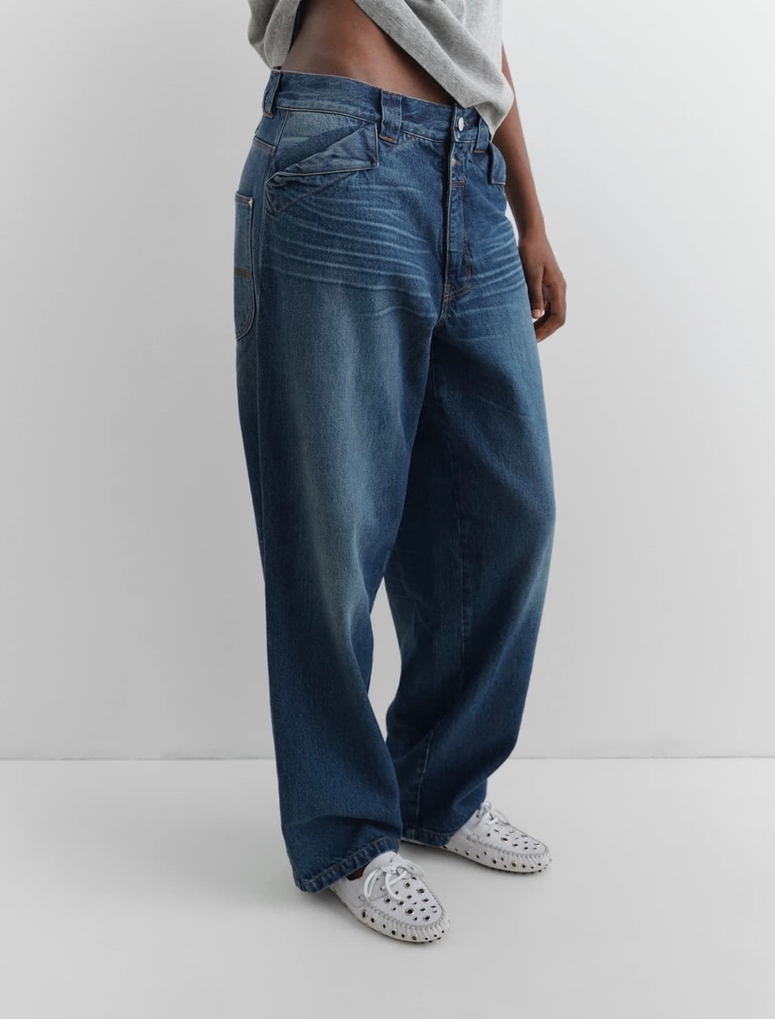 기마구아스 백 버클 데님팬츠 새상품 상품이미지3