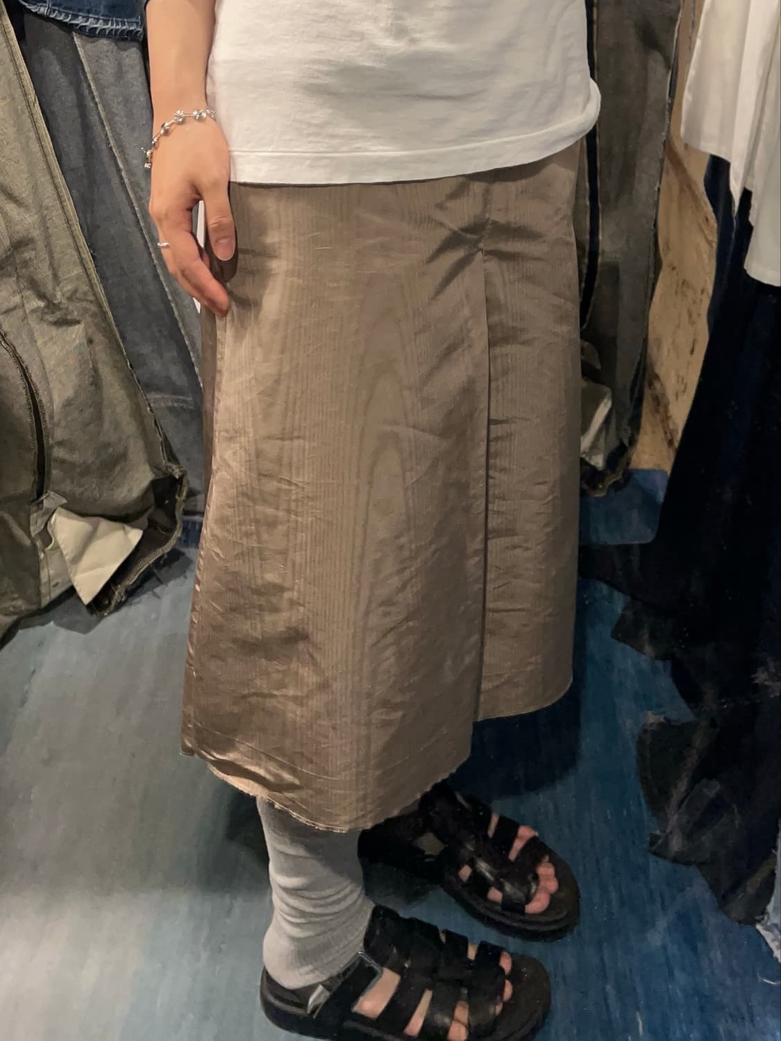 28inch ) PRADA Moire Silk Slit Skirt 상품이미지2