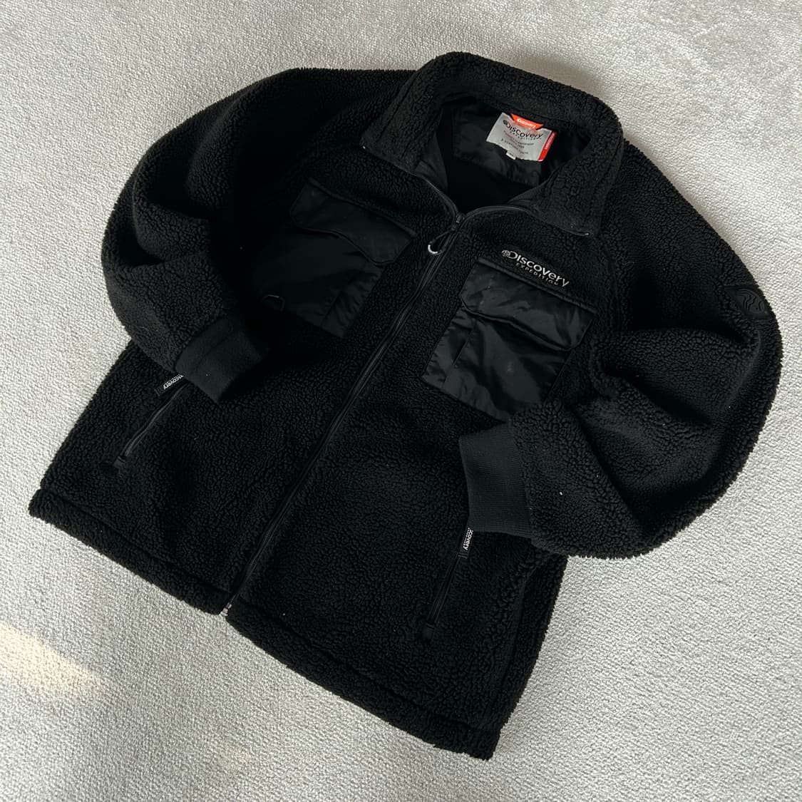 디스커버리 검정색 뽀글이 플리스 자켓 m 상품이미지1