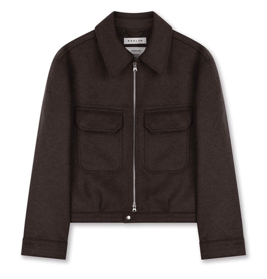 [새상품]비슬로우 캐시미어 밀리터리 집업 자켓 다크브라운 상품이미지4