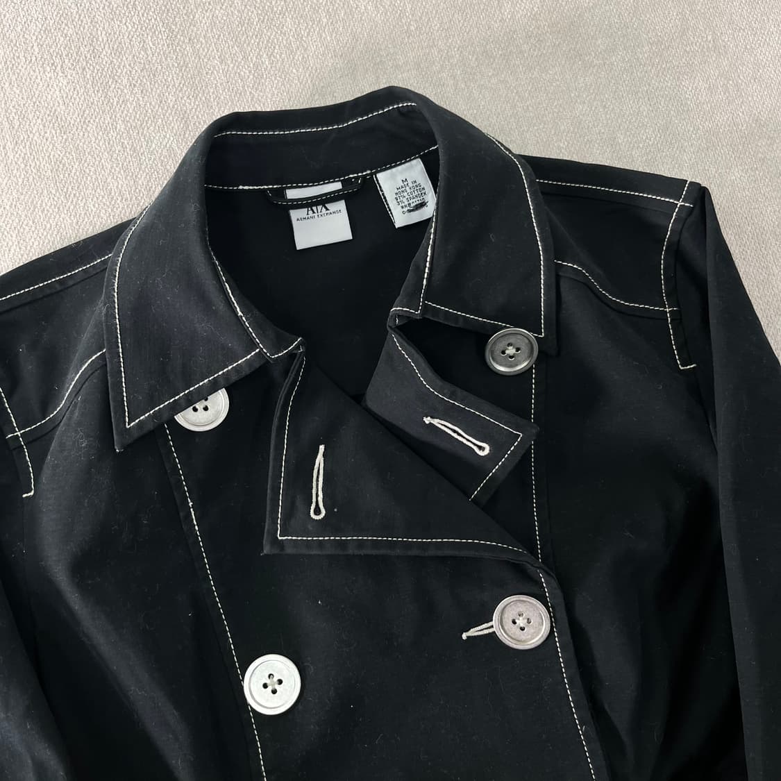 W 95 알마니 익스체인지 블랙 크롭 자켓 상품이미지2