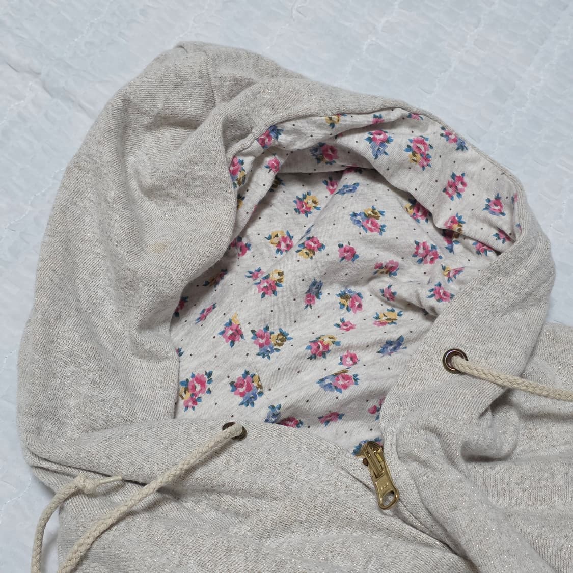 모리걸st 꽃무늬 글리터 후드집업 상품이미지4