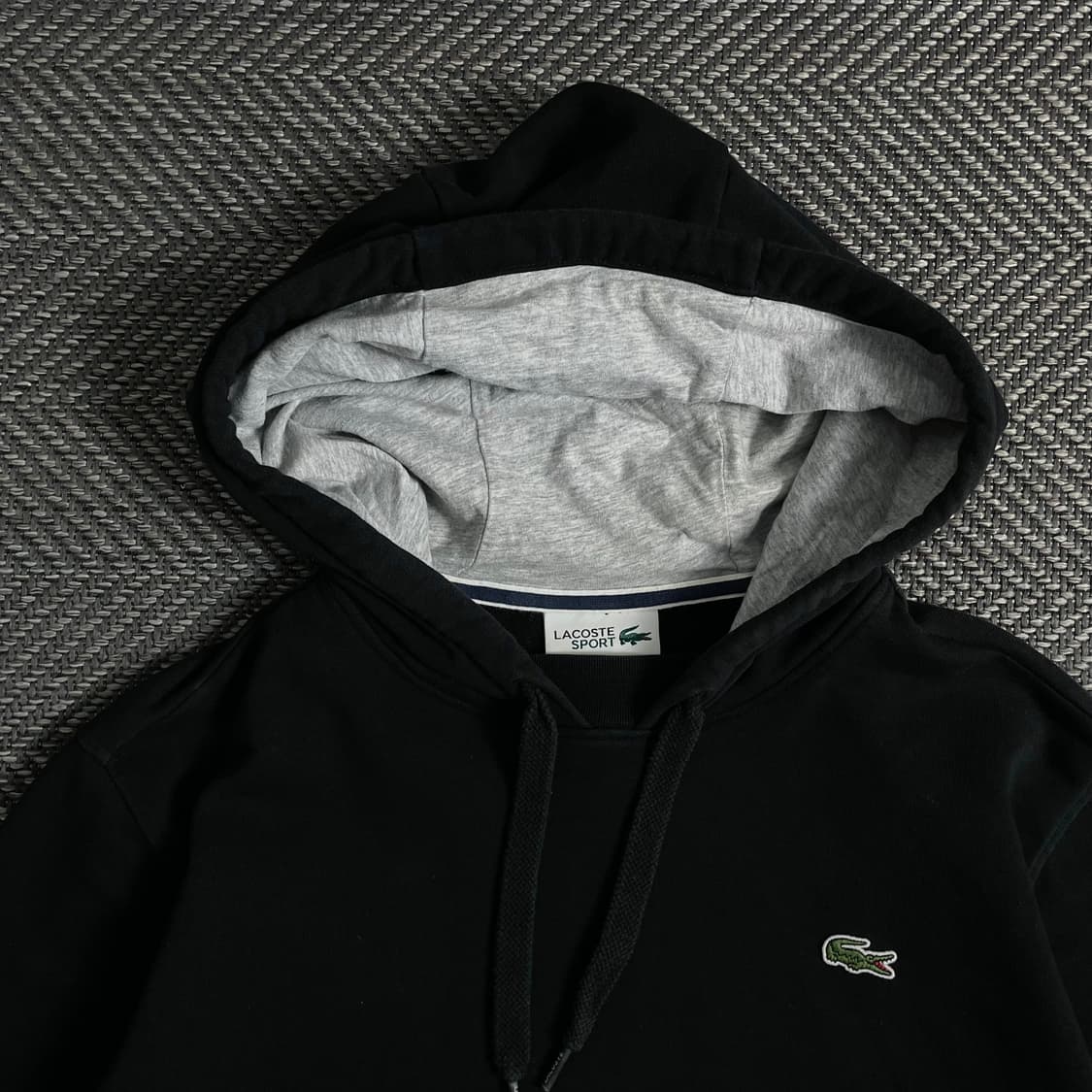 라코스테 자수로고 블랙 미니멀 후드 티셔츠o 3798 상품이미지7