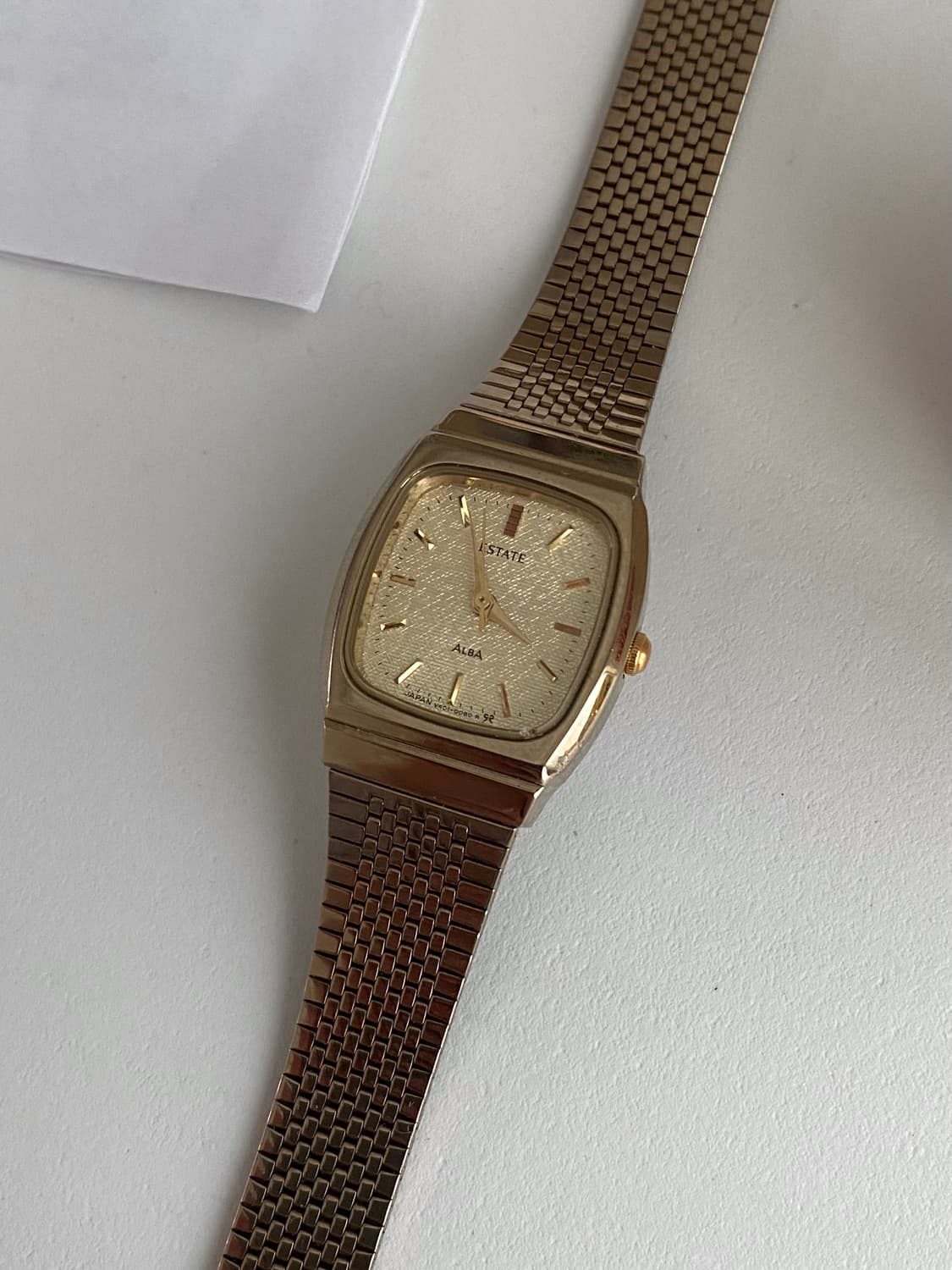 Seiko 세이코 알바 AlBA ESTATE 샴페인 골드 스퀘어 쿼츠 상품이미지1