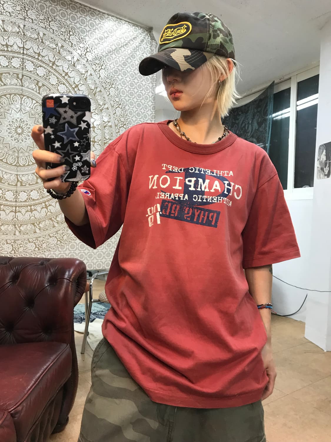 챔피온 프린팅 반팔 티 상품이미지1