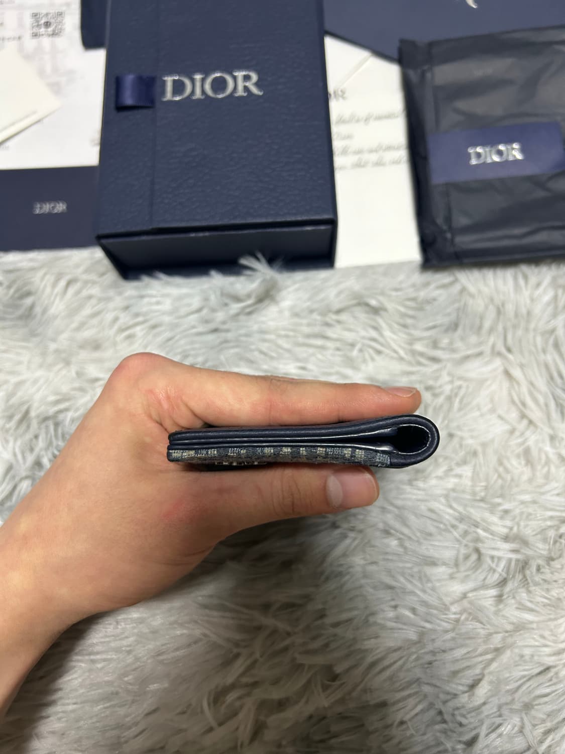 [25/6월] 디올 신형 새들 오거나이저 카드지갑 자카드블루 상품이미지7