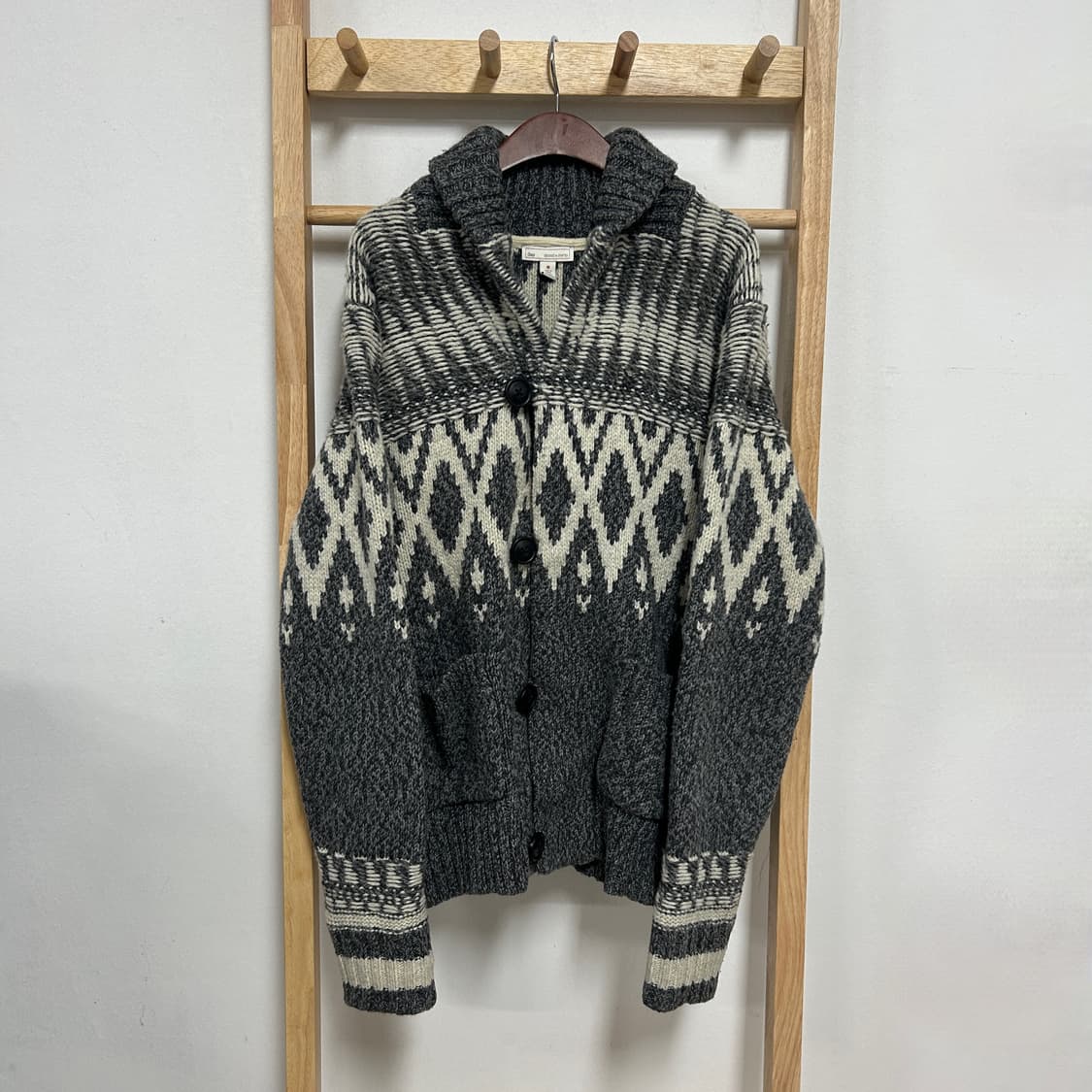 갭 노르딕 패턴 숄카라 니트 가디건 상품이미지2