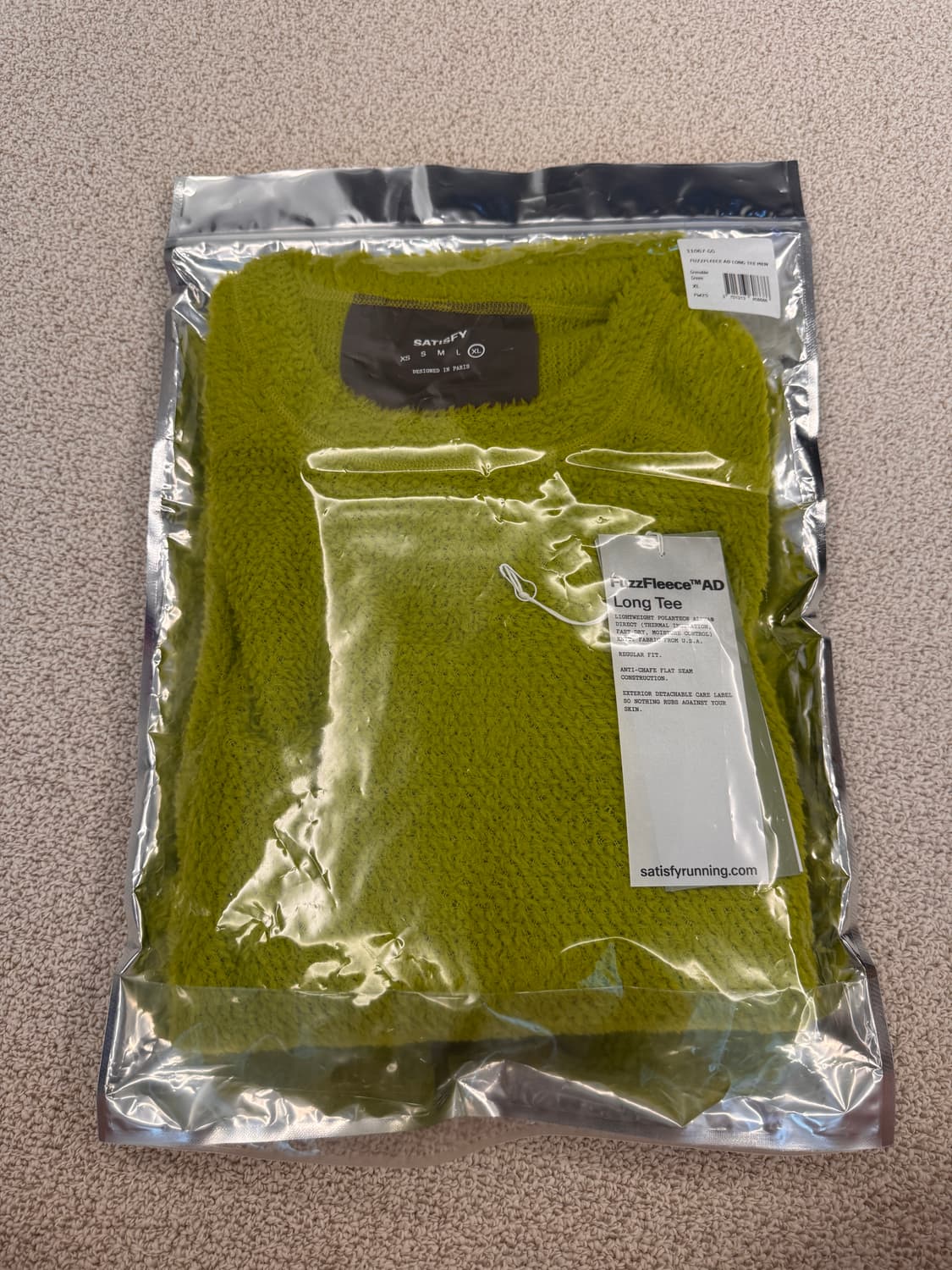 Satisfy 퍼즈 플리스 롱 티셔츠 그린 XL 상품이미지4