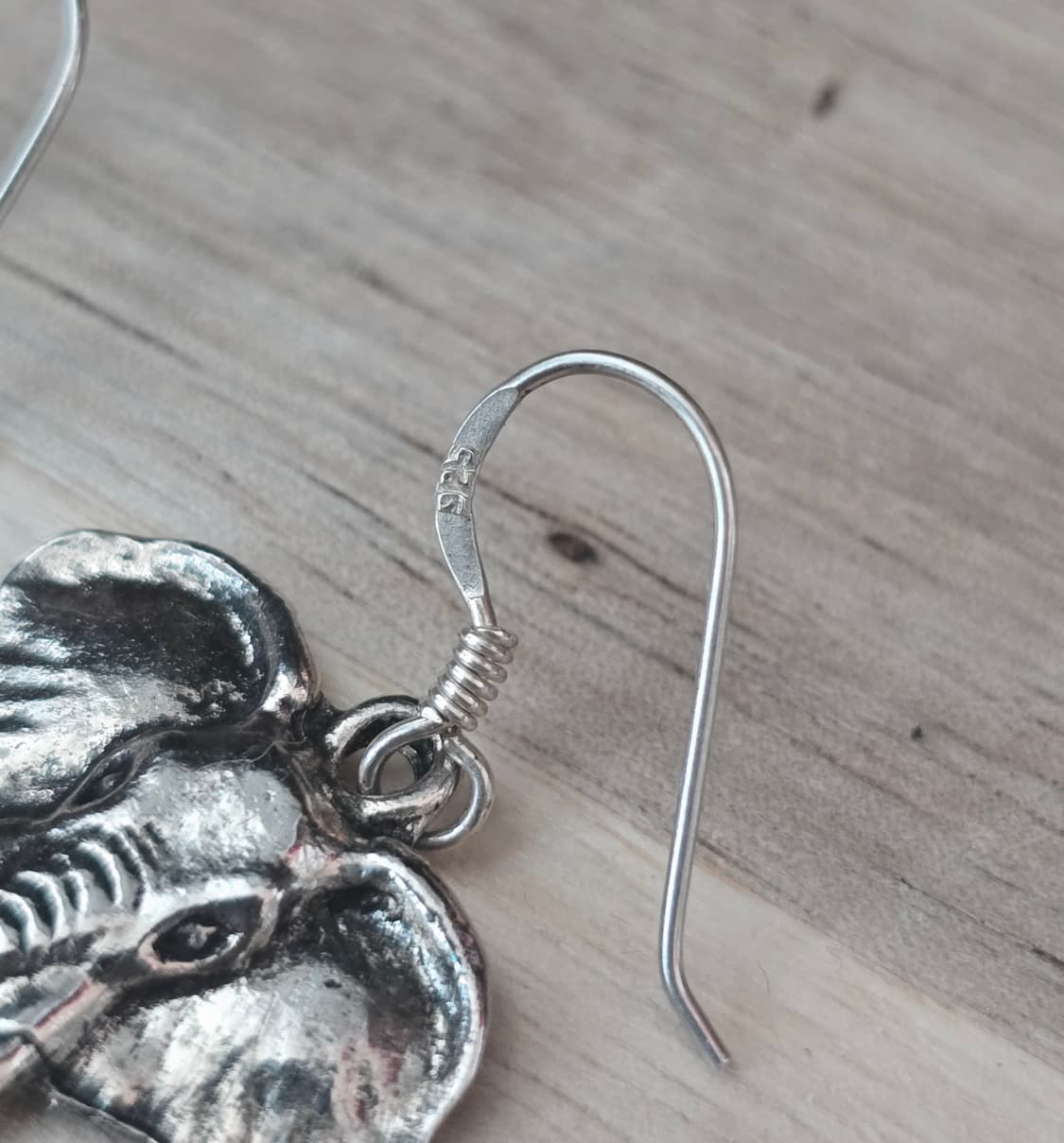 빈티지 실버 코끼리 드롭 귀걸이 상품이미지8