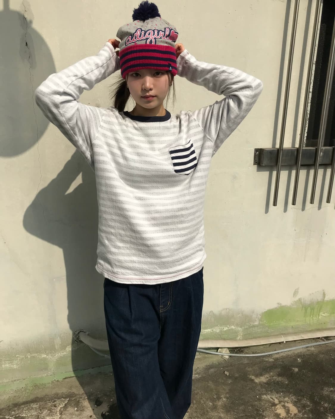 BEAMS HEART 스트라이프 포켓 롱슬리브 티 상품이미지2