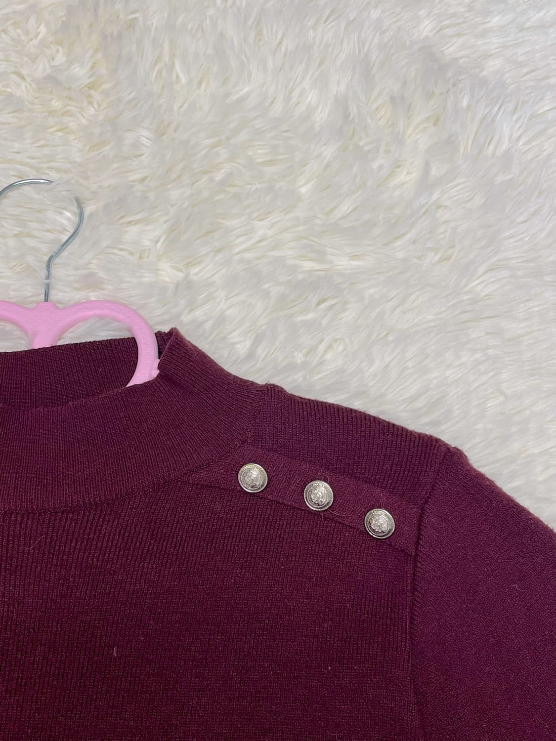 갸루템) 버건디 금장 니트 상품이미지3