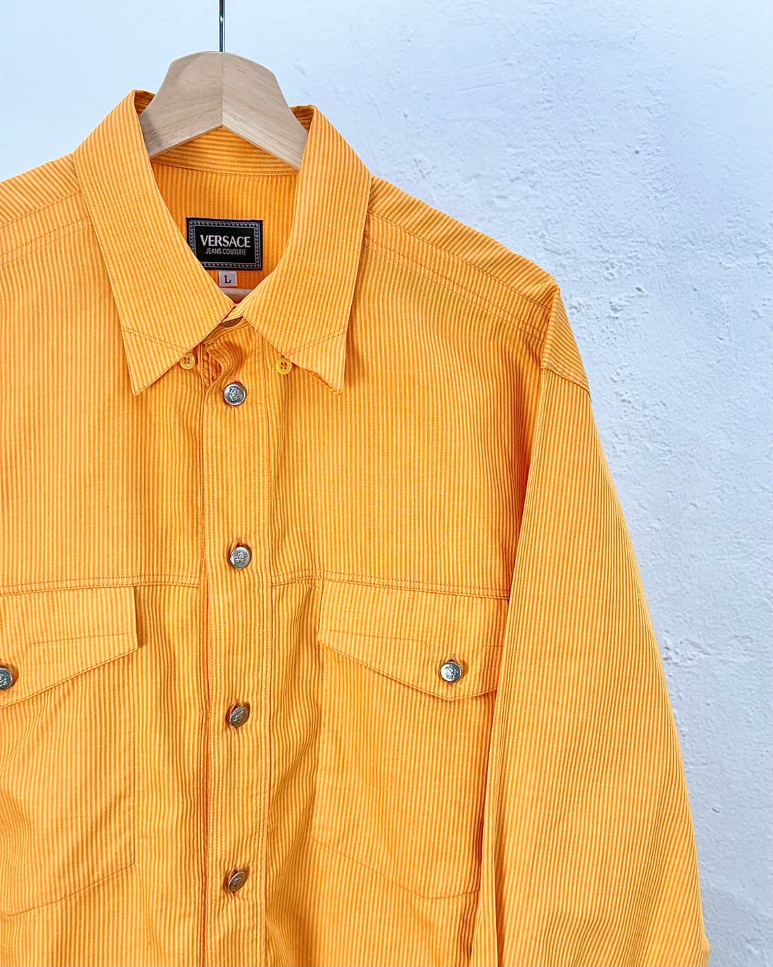 베르사체 진스 꾸뛰르 앰버 스트라이프 버튼 다운 웨스턴 셔츠 상품이미지3
