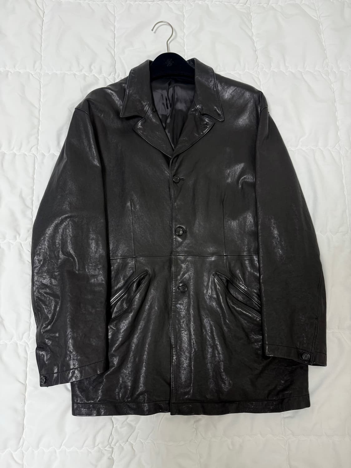 [S] 유스 Washed Leather Jacket 상품이미지2