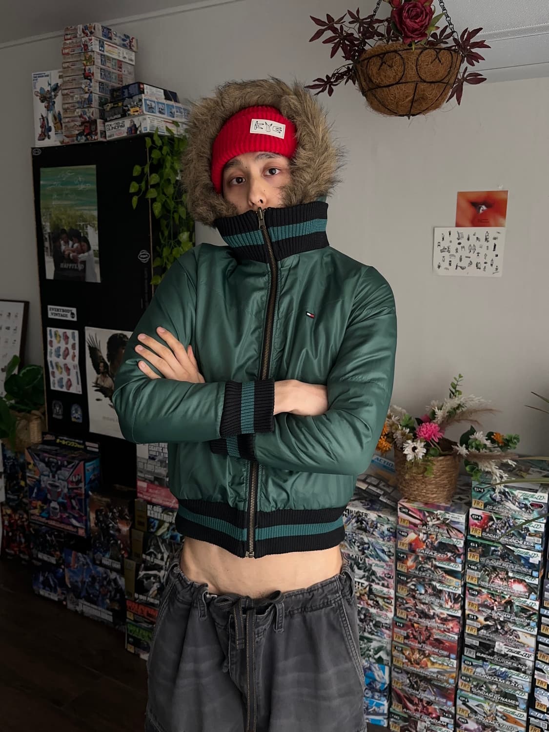 Tommy Hilfiger 리버서블 퍼 크롭 푸퍼 상품이미지1