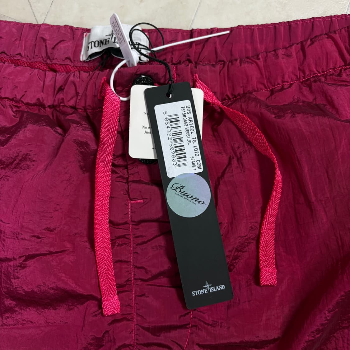 새상품(XL)스톤아일랜드 로고 나일론 스윔팬츠 푸시아 상품이미지2