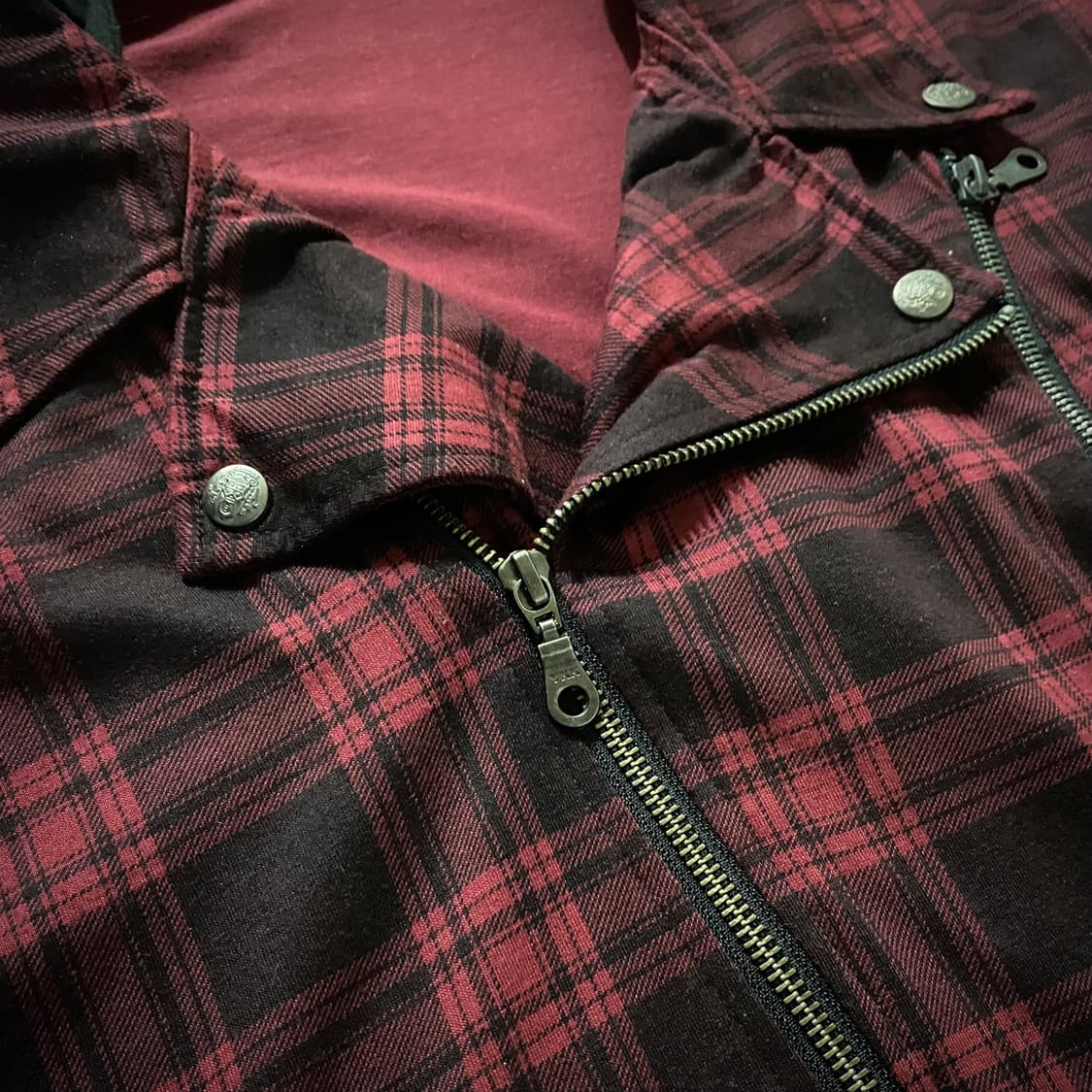 Red Check Punk Hoodie Vest 상품이미지5