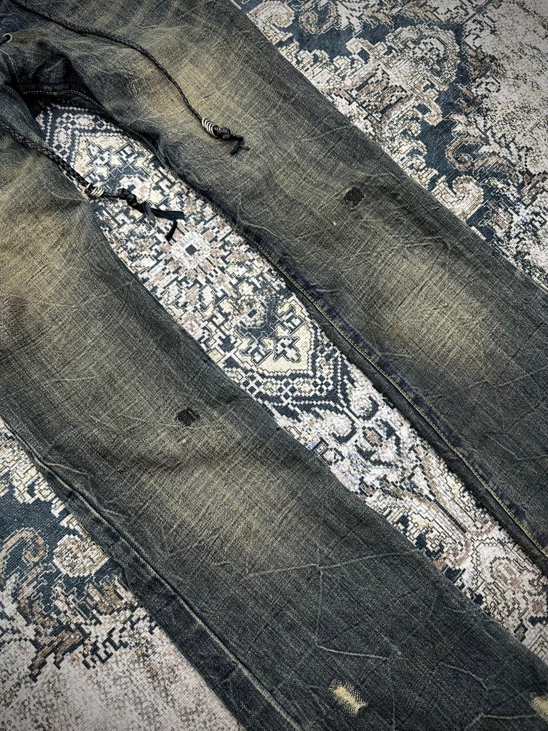Midas double lace up flared jeans 상품이미지3